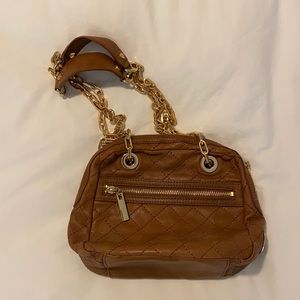 Tory Burch brown leather quilted shoulder bag